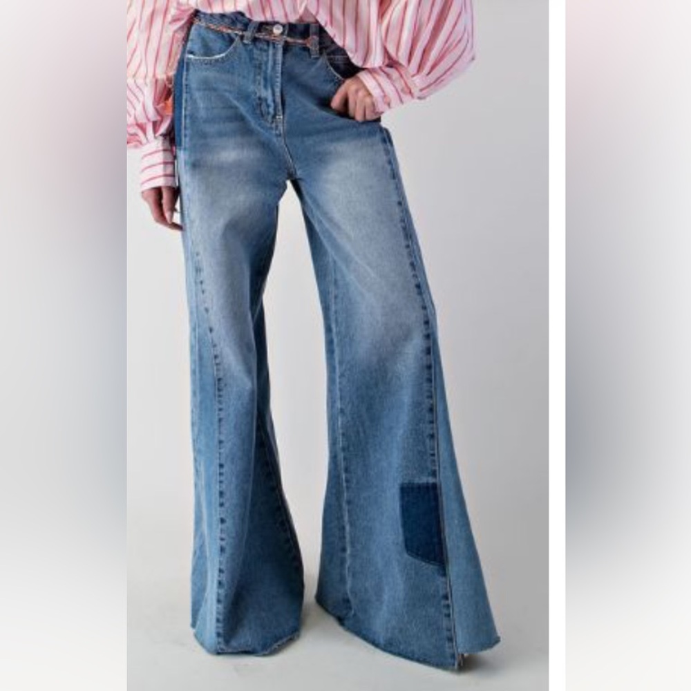 Easel Wide Flare Leg Jeans